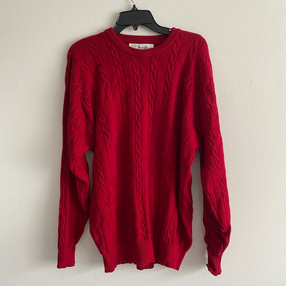 Red Pringle Lambswool Sweater | Size Medium